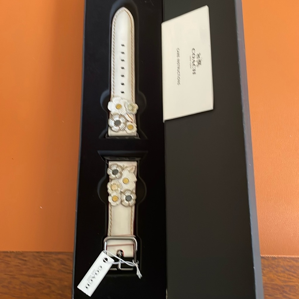 Coach leather flower Apple Watch band
